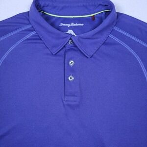 Tommy Bahama Polo Shirt Mens  X-Large Purple Short Sleeve  Polyester/ Rayon‎